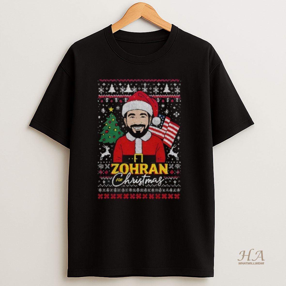 Official Zohran For Christmas Ugly Funny Mamdani Santa T Shirt