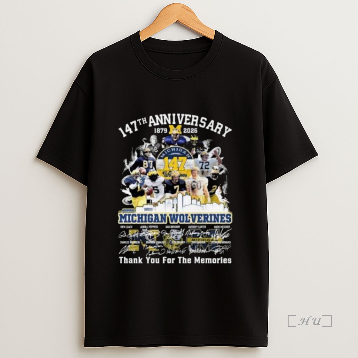 Officials 147th Anniversary 1879 2026 Michigan 147 Wolverines Thank You For The Memories Signatures Premium Shirt Sweatshirt Tee