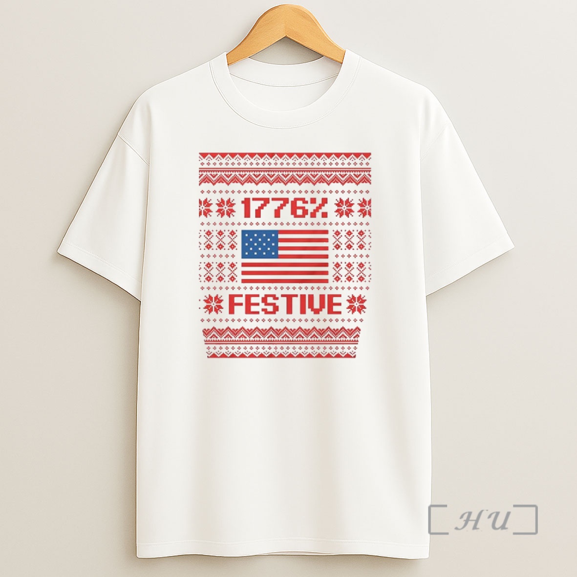 Officials 1776 Percent Festive American Flag Ugly Christmas Premium Shirt Sweatshirt Tee