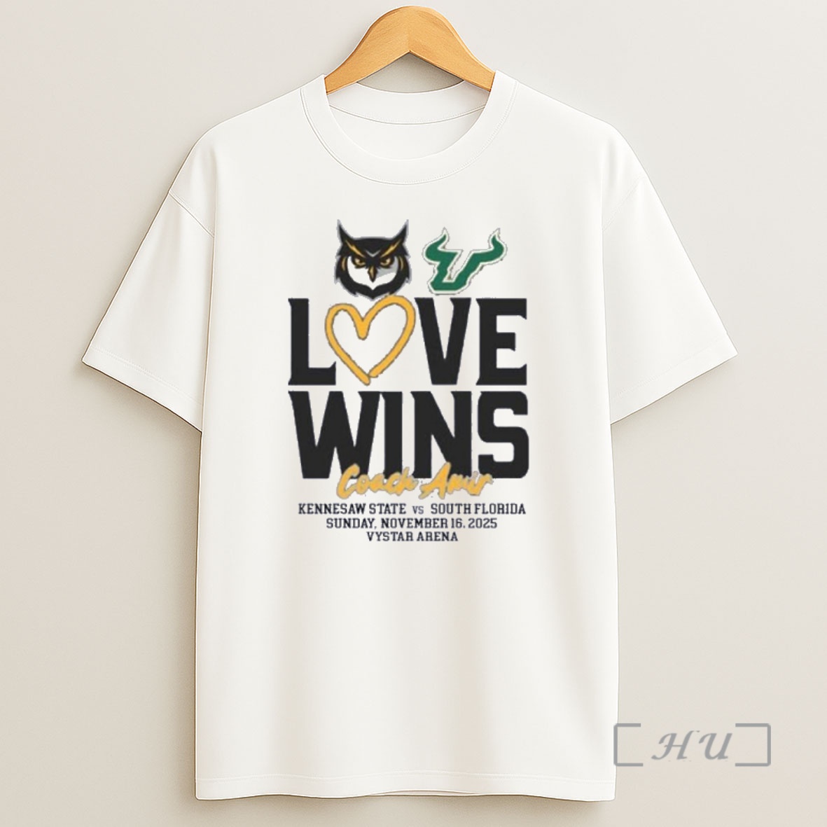 Officials 2025 Usf Bulls Vs Kennesaw State Owls Love Wins Coach Amir Premium Shirt Sweatshirt Tee