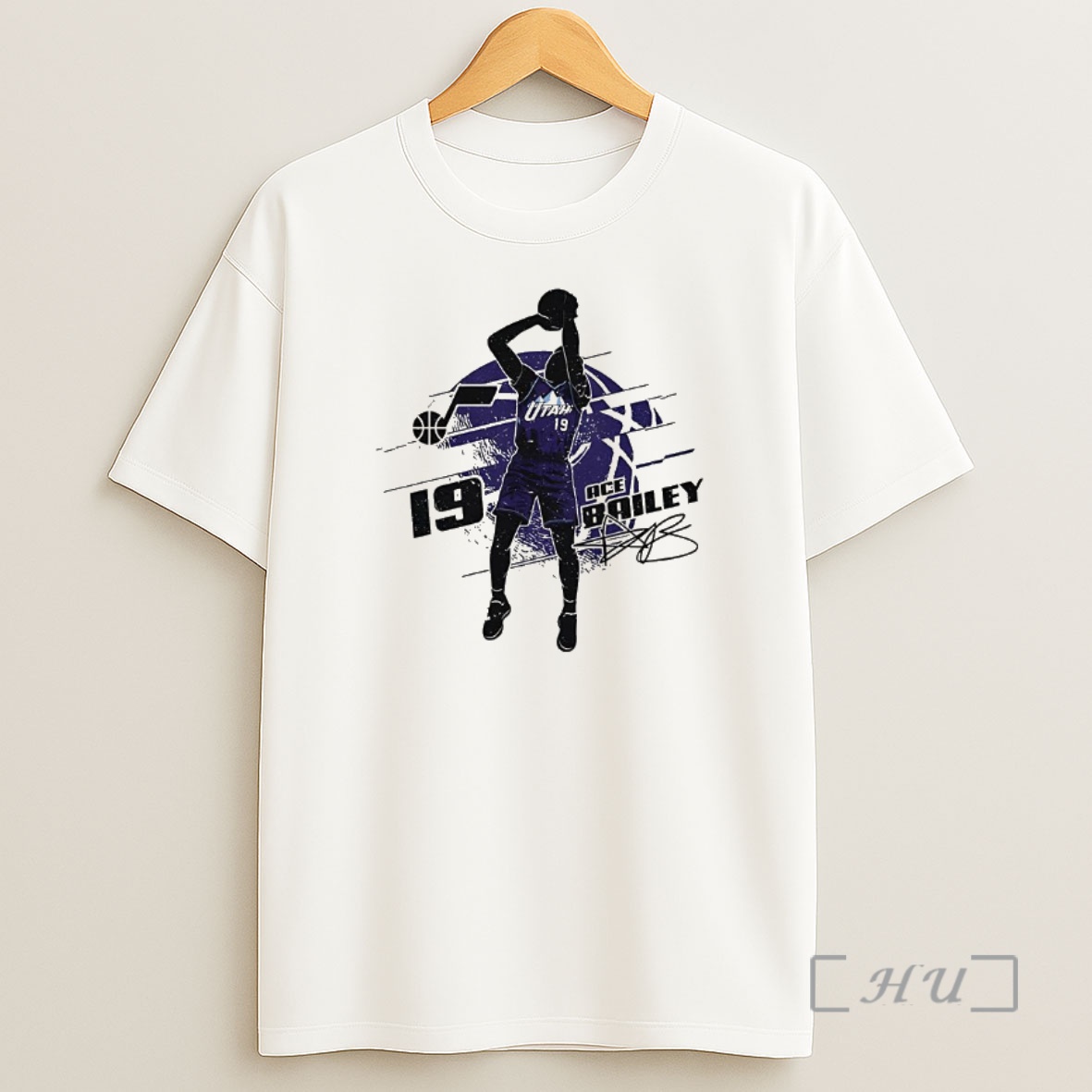 Officials Ace Bailey Utah Jazz Basketball Number 19 Signature Silhouette Premium Shirt Sweatshirt Tee
