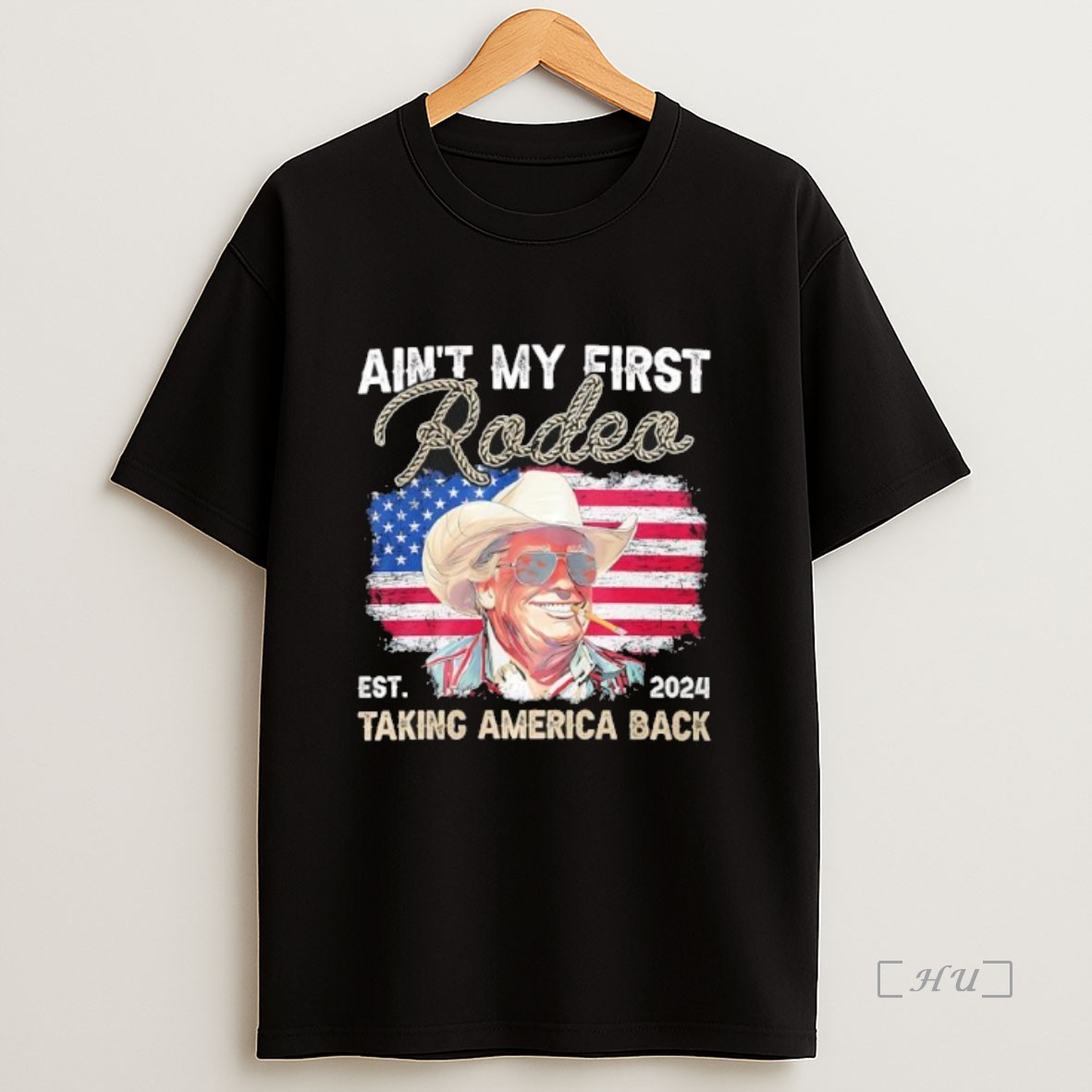 Officials Aint My First Rodeo Taking America Back Trump Cowboy Black Premium Shirt Sweatshirt Tee