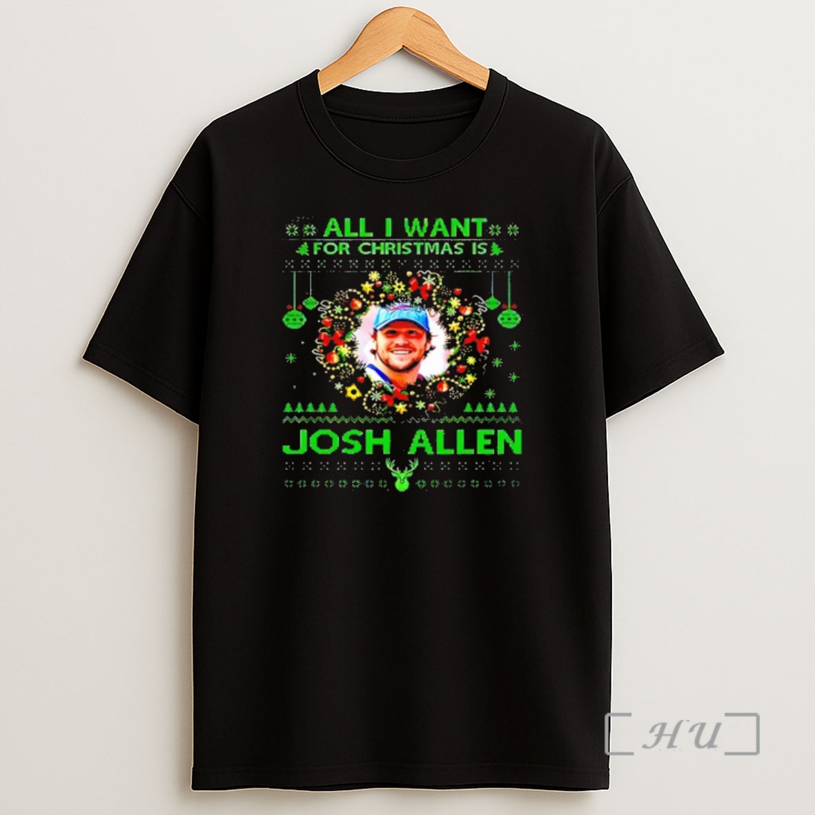 Officials All I Want For Christmas Is Josh Allen Ugly Premium Shirt Sweatshirt Tee
