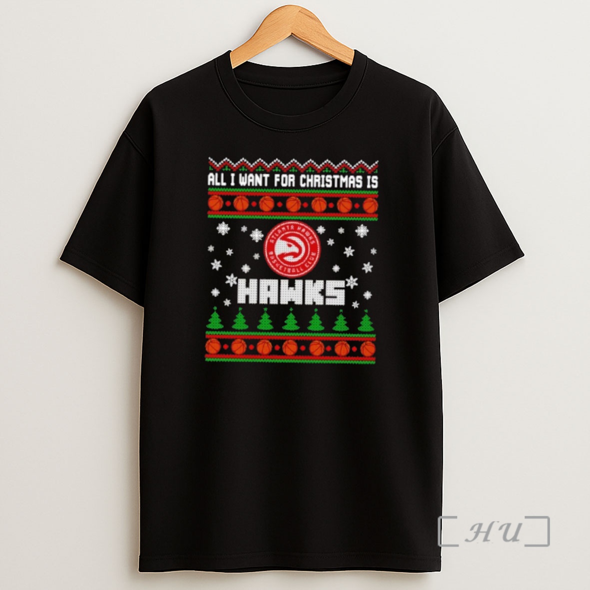 Officials All I Want For Christmas Is Atlanta Hawks Ugly Christmas Sweat Premium Shirt Sweatshirt Tee