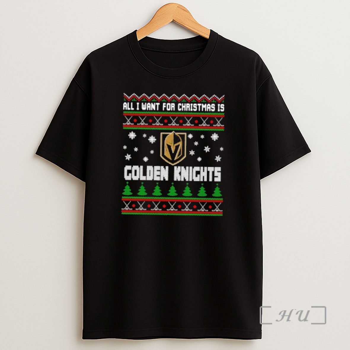 Officials All I Want For Christmas Is Vegas Golden Knights Ugly Christmas Sweat Premium Shirt Sweatshirt Tee