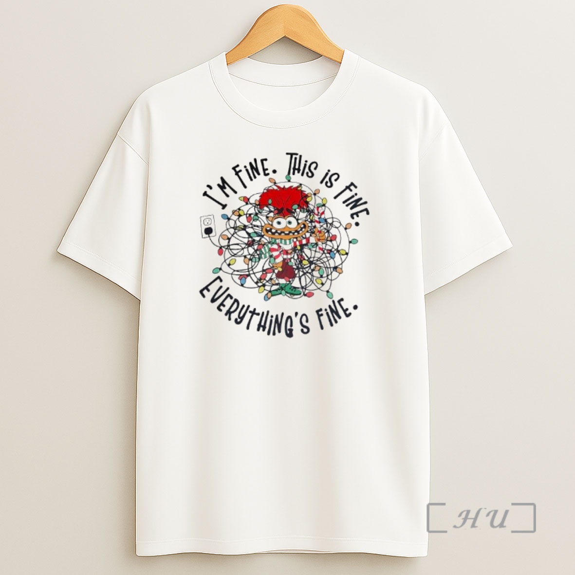 Officials Anxiety In Christmas Lights Im Fine This Is Fine Everythings Fine Premium Shirt Sweatshirt Tee