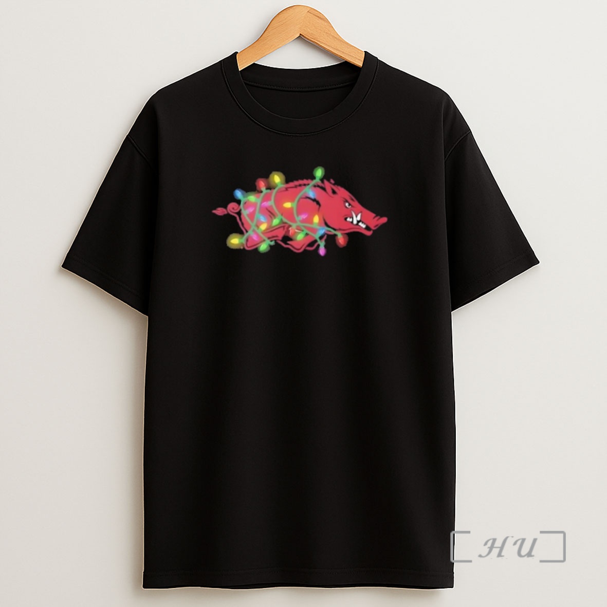 Officials Arkansas Razorbacks Logo Holiday Christmas Lights Premium Shirt Sweatshirt Tee