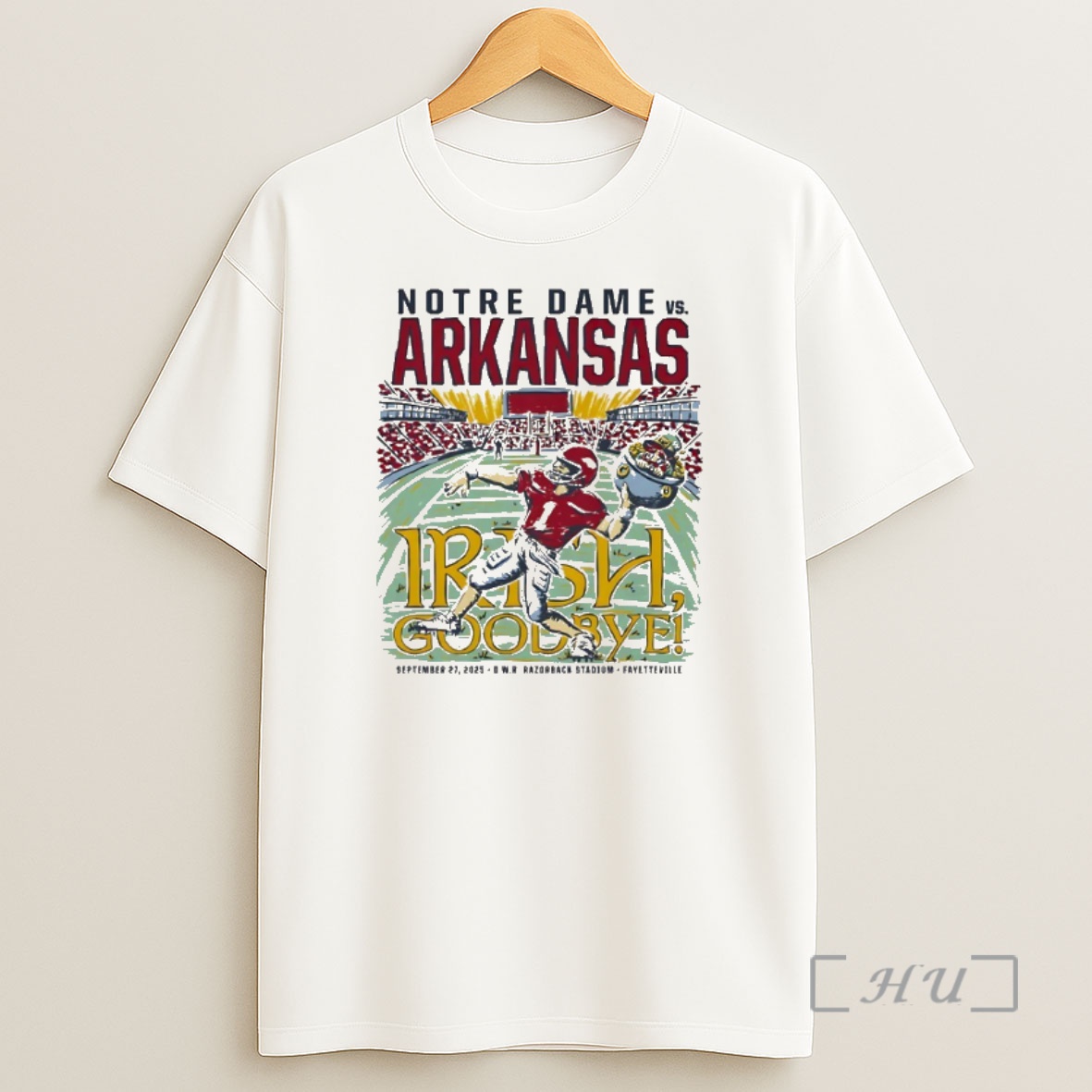 Officials Arkansas Vs Notre Dame Game Day 2025 Paint Premium Shirt Sweatshirt Tee