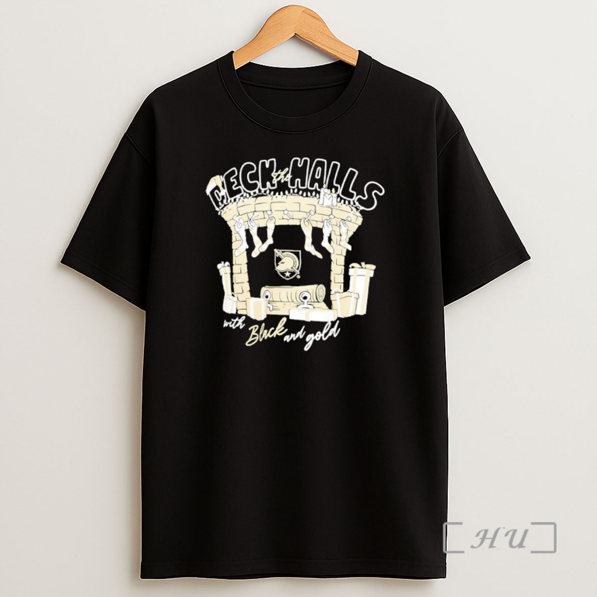 Officials Army Black Knights Deck The Halls With Black And Gold Christmas 2025 Premium Shirt Sweatshirt Tee