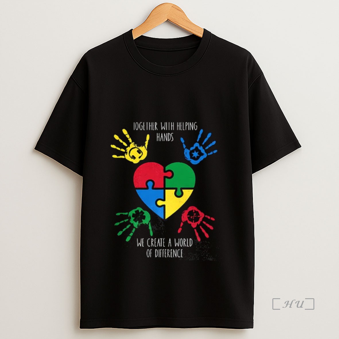 Officials Autism Awareness Together With Helping Hands We Create A World Of Difference Premium Shirt Sweatshirt Tee
