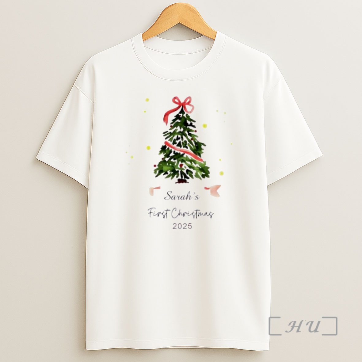 Officials Baby Name First Christmas 2025 Personalized Ornaments White Premium Shirt Sweatshirt Tee