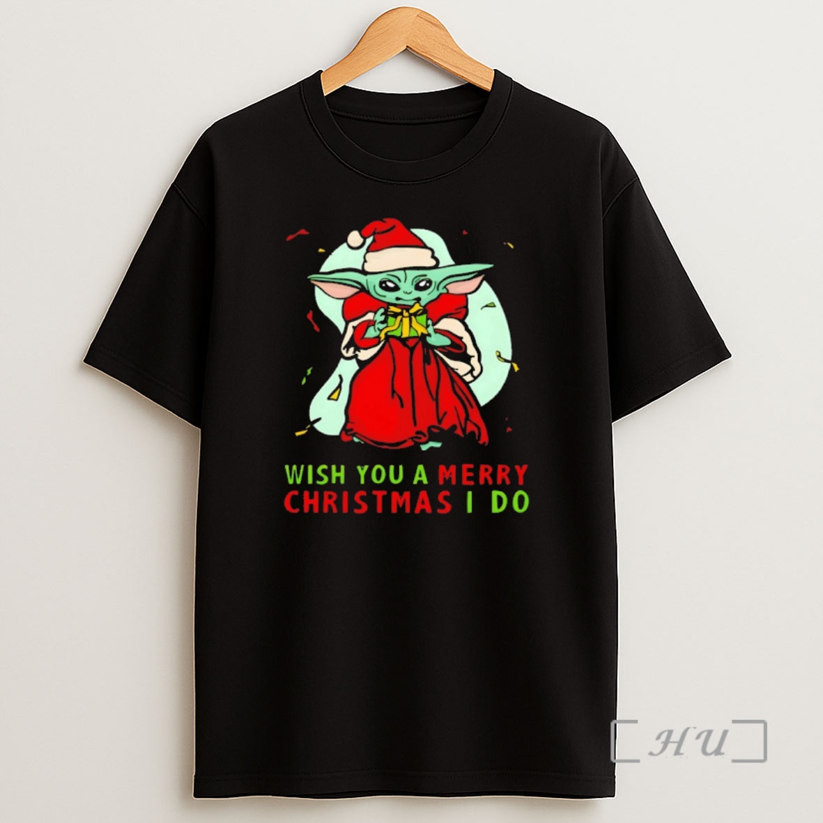Officials Baby Yoda Santa Hat Wish You A Merry Christmas I Do Premium Shirt Sweatshirt Tee