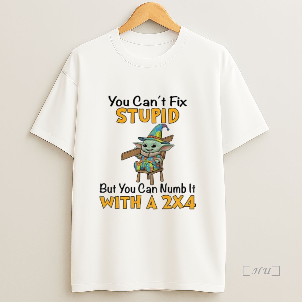 Officials Baby Yoda You Cant Fix Stupid But I Can Numb It With A 2x4 Merry Christmas Premium Shirt Sweatshirt Tee
