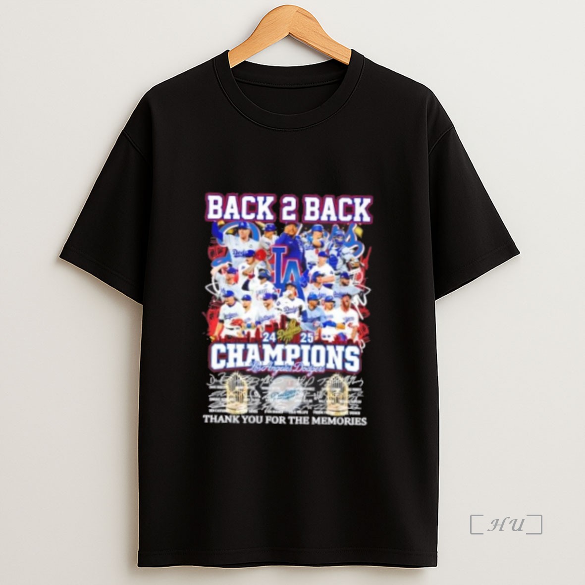 Officials Back 2 Back 2024 2025 Champions Los Angeles Dodgers All Players Thank You For The Memories Signatures Premium Shirt Sweatshirt Tee