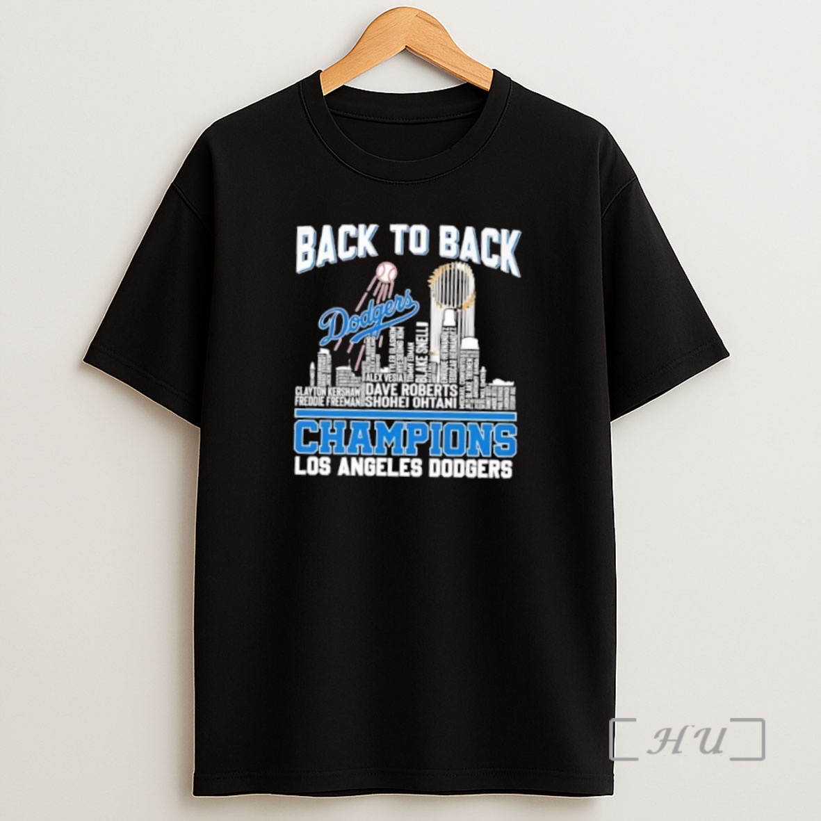 Officials Back To Back Champions Los Angeles Dodgers All Names City Skyline Premium Shirt Sweatshirt Tee