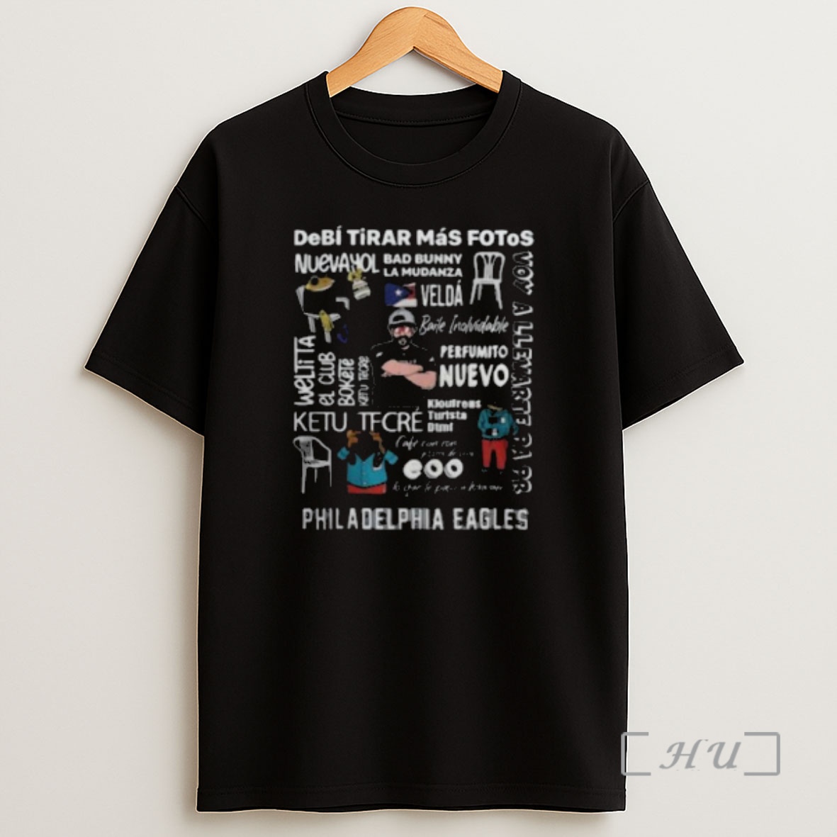 Officials Bad Bunny Dtmf X Philadelphia Eagles Circle Black Premium Shirt Sweatshirt Tee