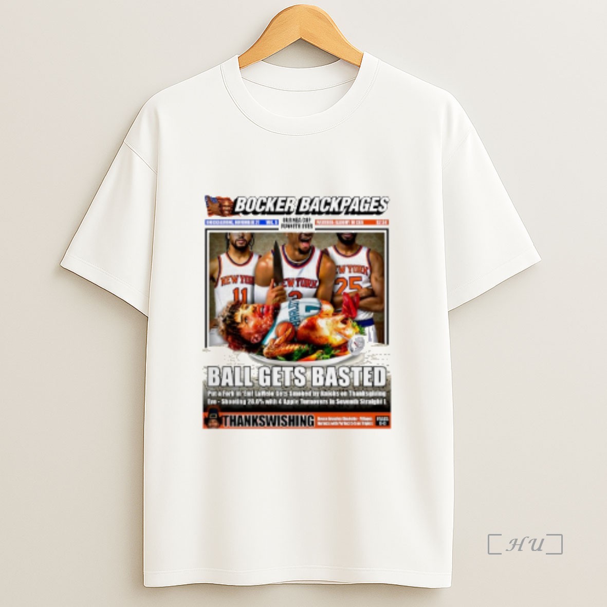 Officials Ball Gets Basted New York Knicks Thanksgiving Caricature Premium Shirt Sweatshirt Tee