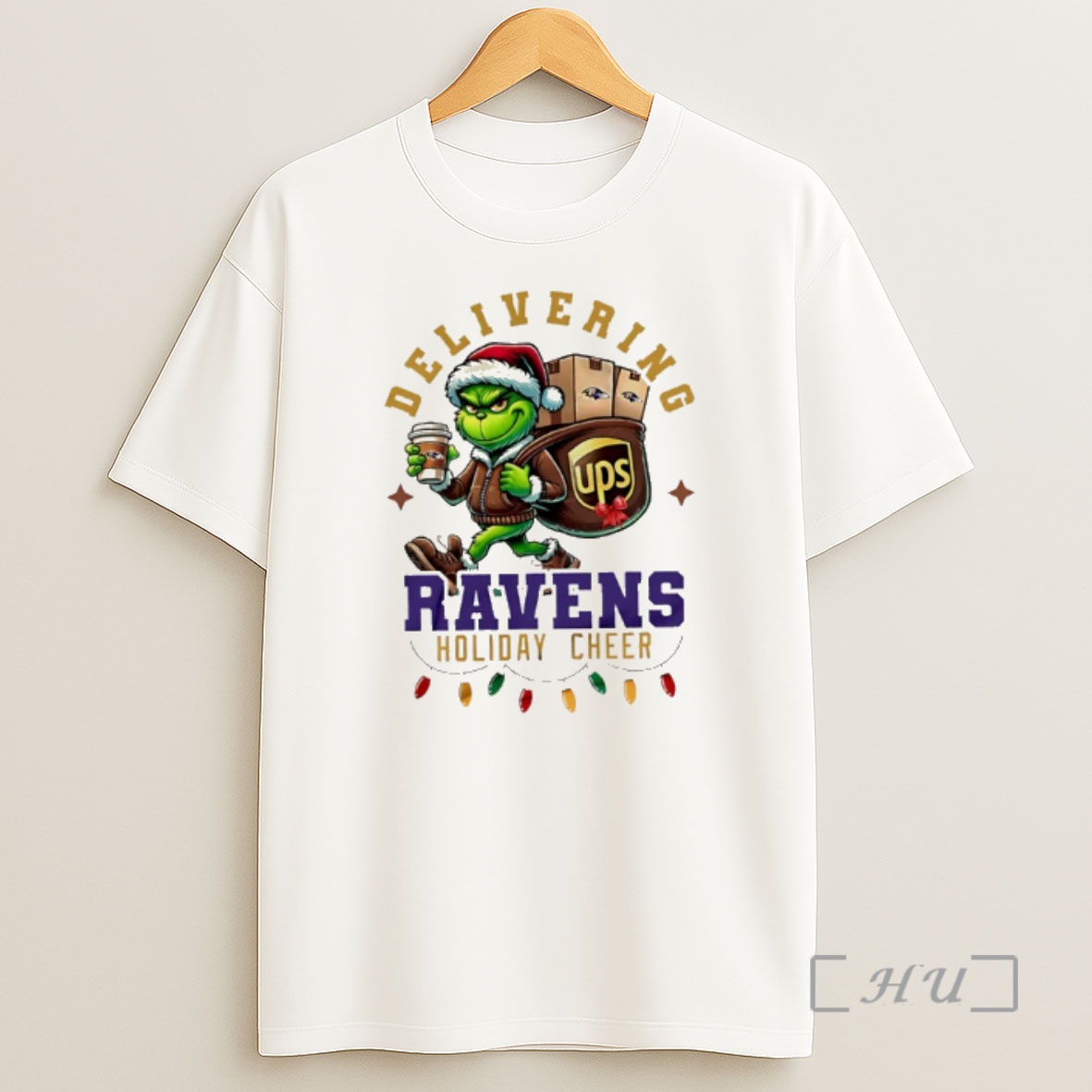 Officials Baltimore Ravens Grinch Delivering Ups Holiday Cheer Christmas Premium Shirt Sweatshirt Tee
