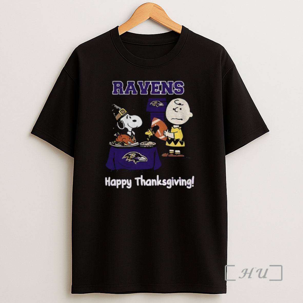 Officials Baltimore Ravens Thanksgiving With Snoopy And Charlie Brown Nfl Premium Shirt Sweatshirt Tee