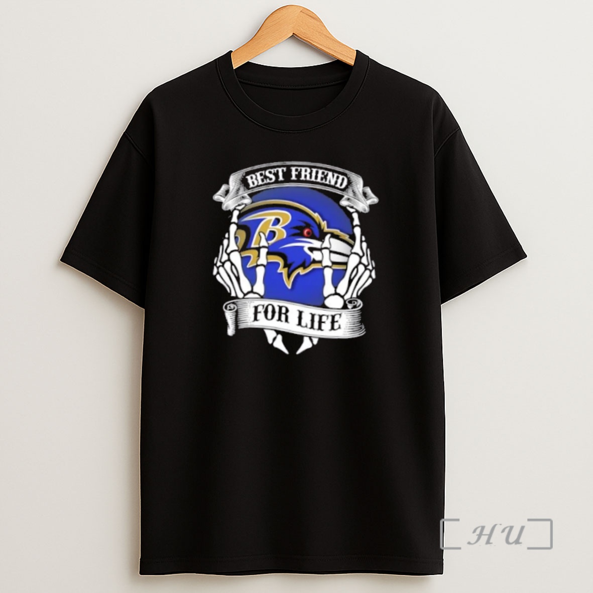 Officials Baltimore Ravens Football Best Friend For Life Hands Bones Premium Shirt Sweatshirt Tee