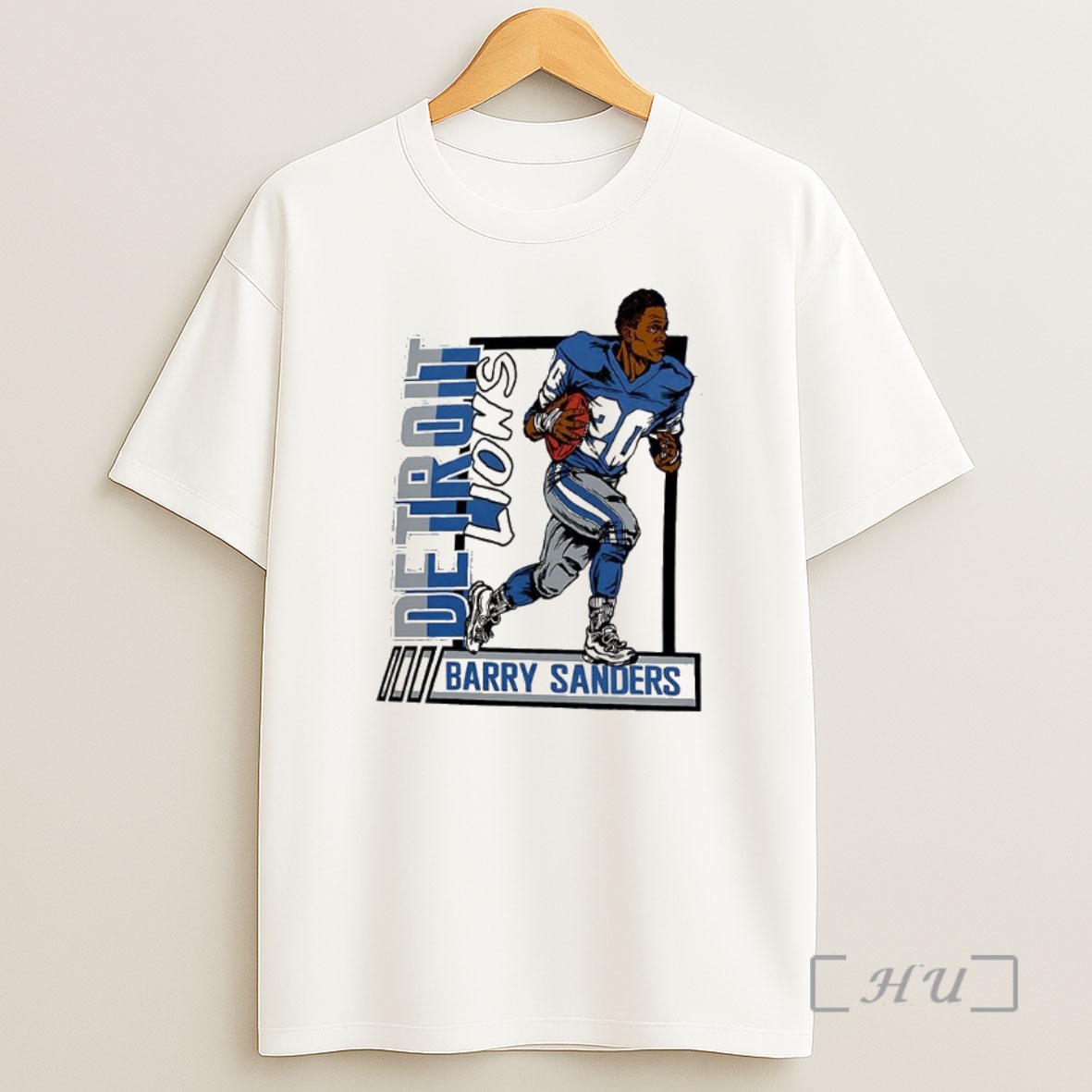 Officials Barry Sanders Blue Detroit Lions Football Caricature Retired Player Premium Shirt Sweatshirt Tee