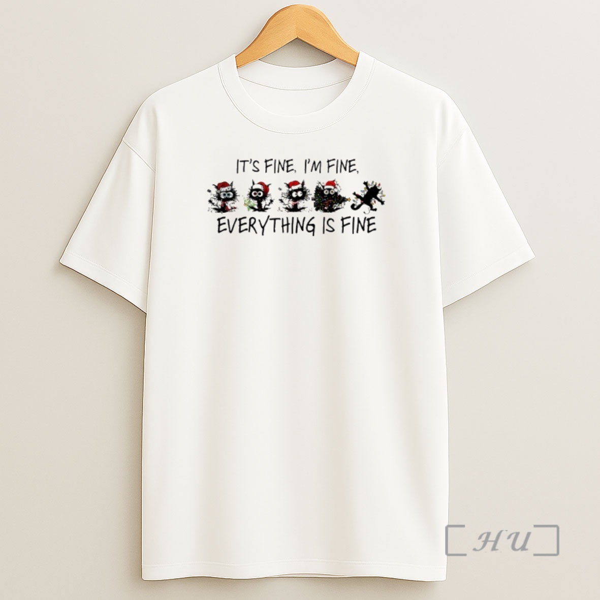 Officials Black Cat Christmas Its Fine Im Fine Everything Is Fine Premium Shirt Sweatshirt Tee
