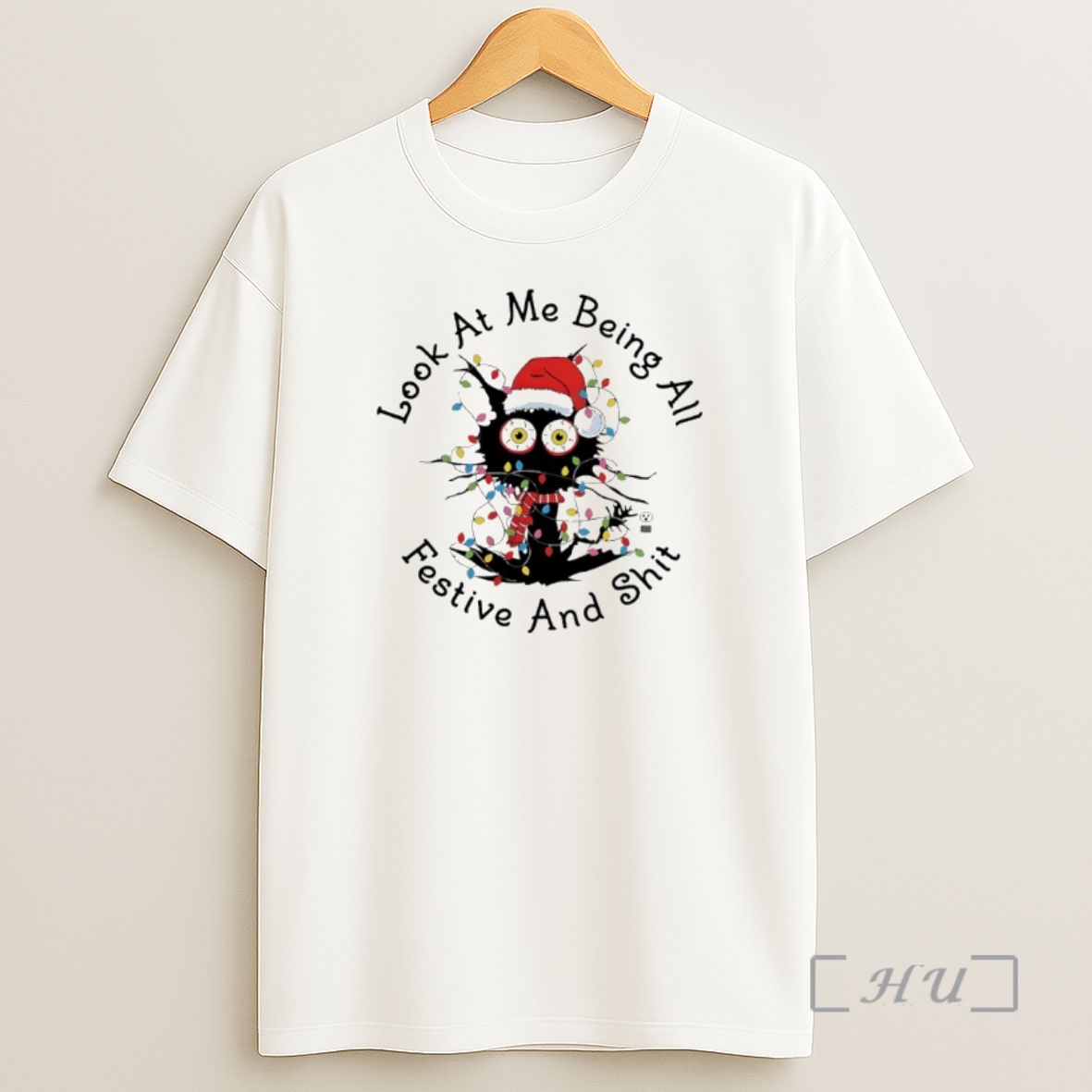 Officials Black Cat Christmas Look At Me Being All Festive And Shit Premium Shirt Sweatshirt Tee