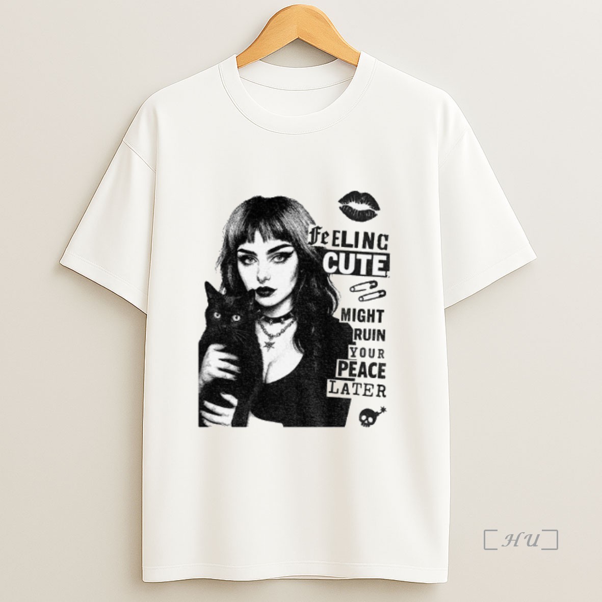 Officials Black Cat Feeling Cute Might Ruin Your Peace Later Vintage Premium Shirt Sweatshirt Tee