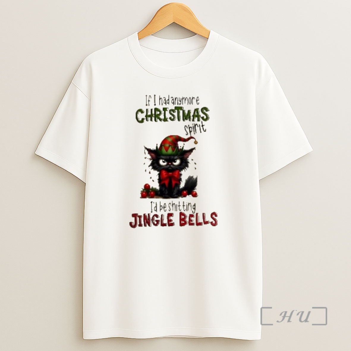 Officials Black Cat If I Had Any More Christmas Spirit Id Be Shitting Jingle Bells Premium Shirt Sweatshirt Tee