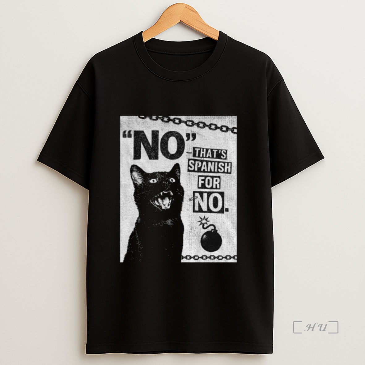 Officials Black Cat No Thats Spanish For No Boom Vintage Premium Shirt Sweatshirt Tee