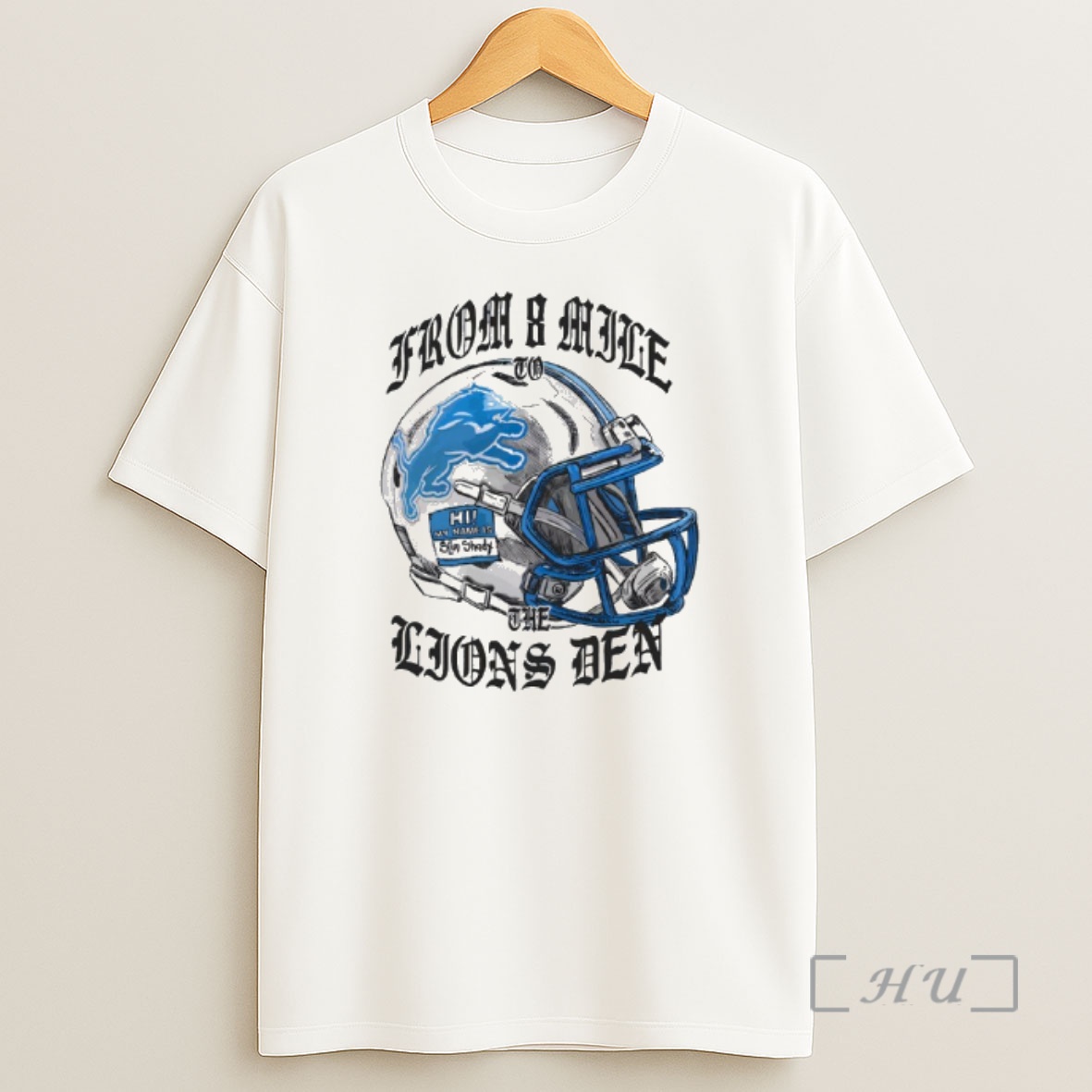 Officials Blue Eminem X Detroit Lions Helmet Premium Shirt Sweatshirt Tee