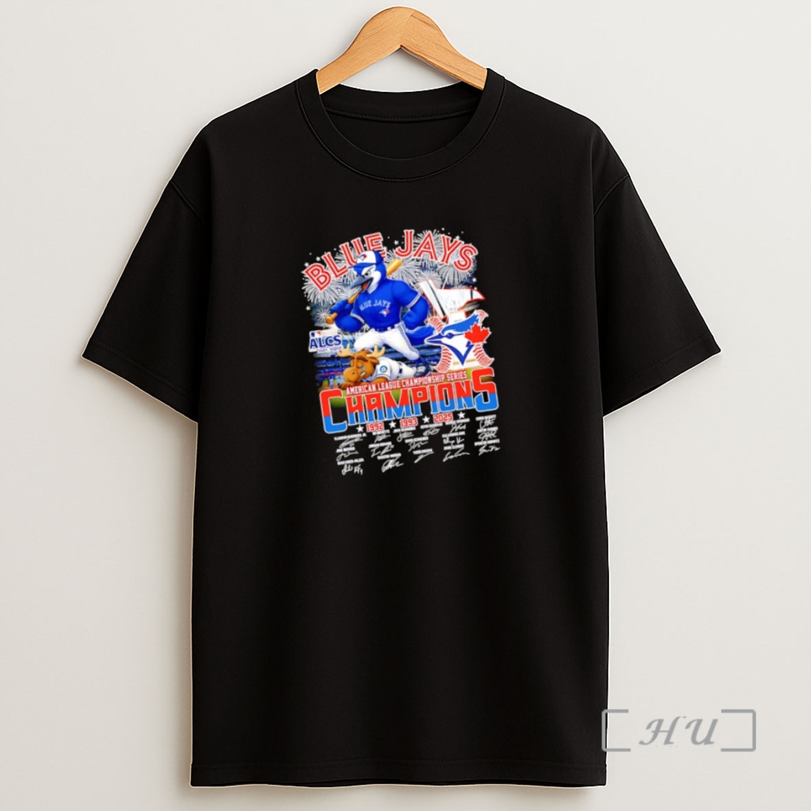 Officials Blue Jays Baseball Alcs Champions 3x Signatures Mascot Premium Shirt Sweatshirt Tee