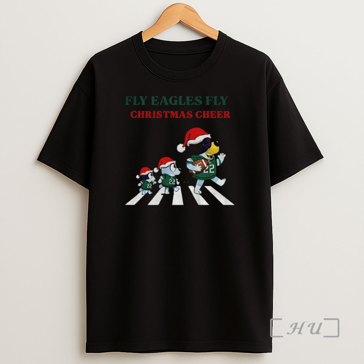 Officials Bluey Philadelphia Eagles Abbey Road Fly Eagles Fly Christmas Cheer Premium Shirt Sweatshirt Tee
