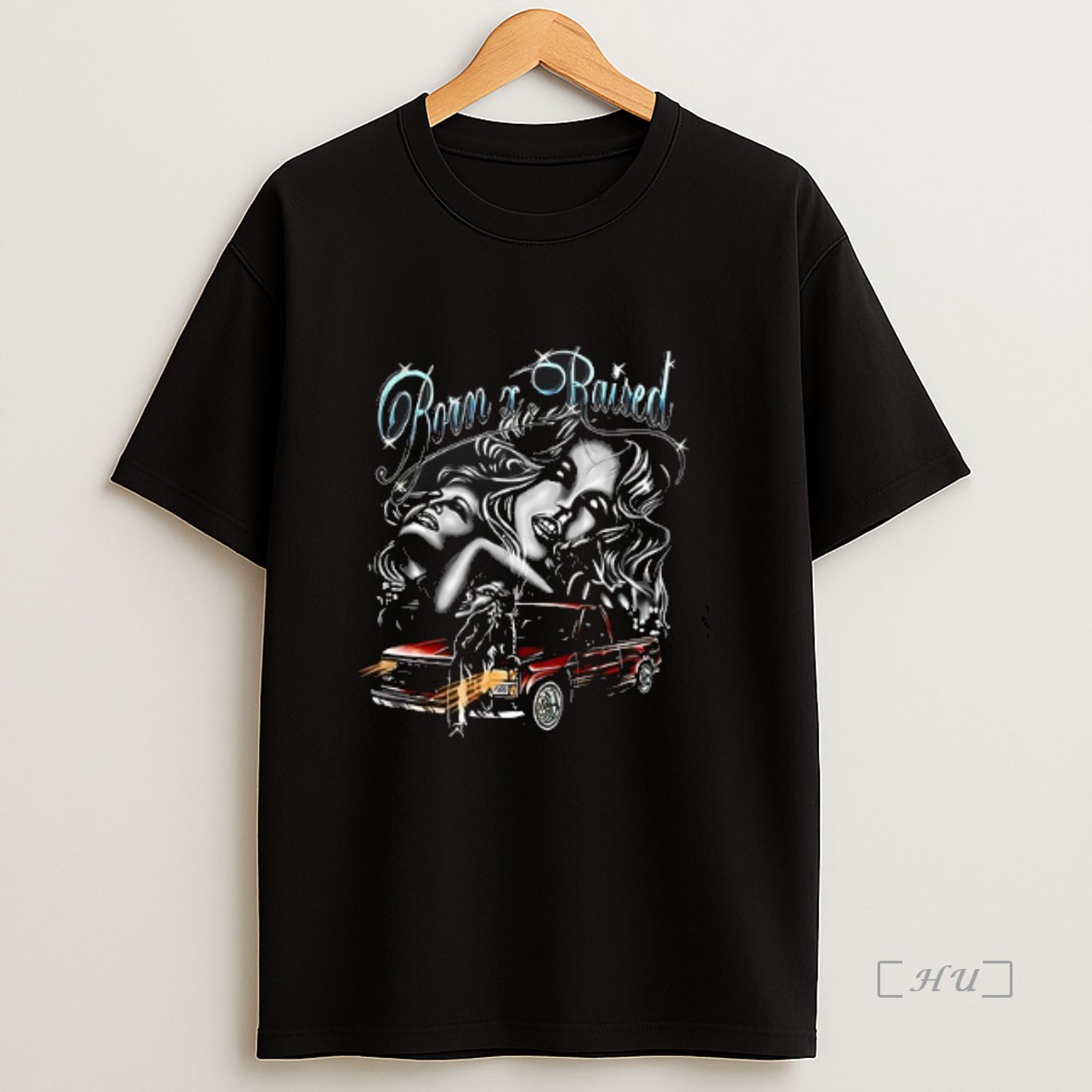 Officials Born X Raised Car Vintage Logo Parody Premium Shirt Sweatshirt Tee