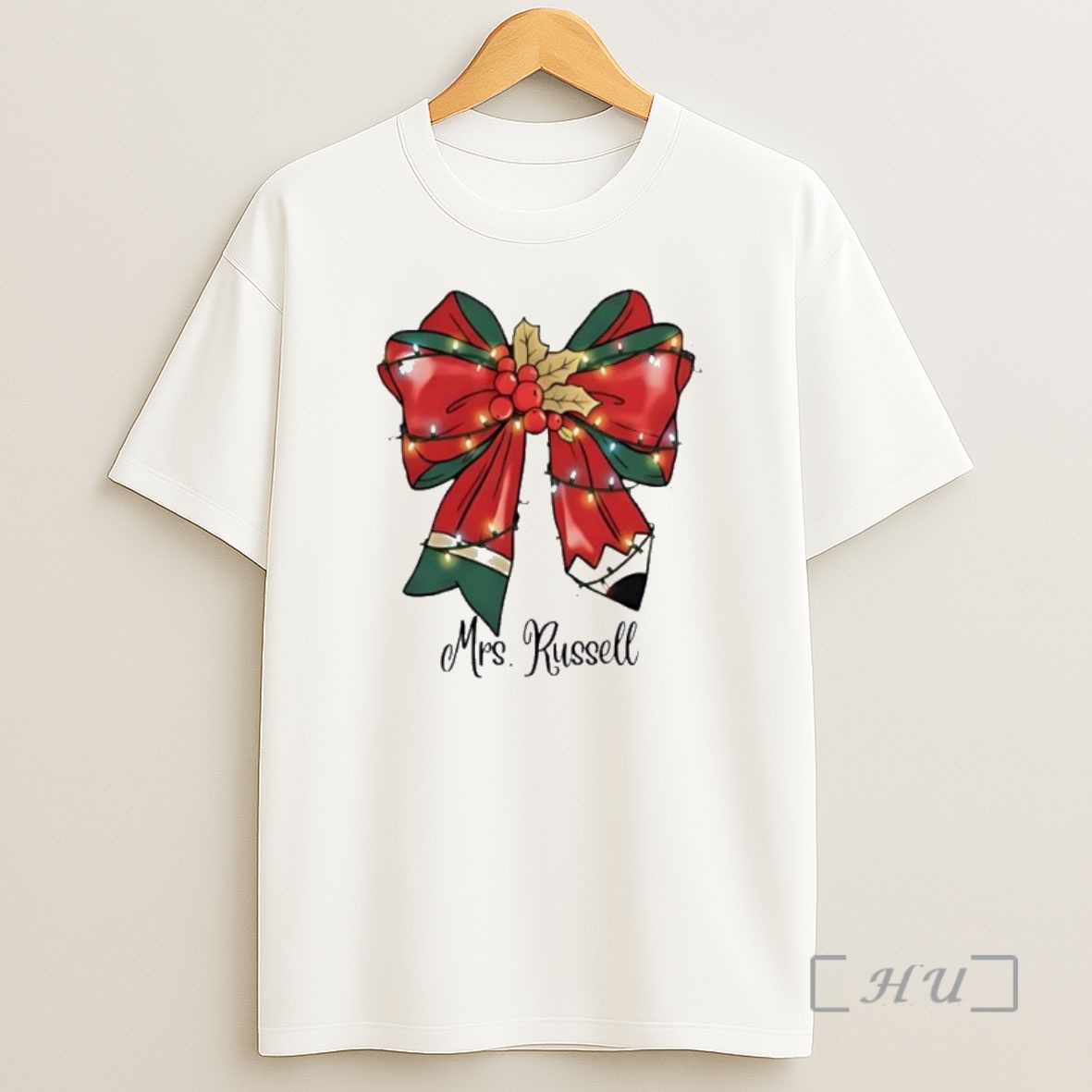 Officials Bow Pencil Christmas Light 2025 Personalized Ornaments White Premium Shirt Sweatshirt Tee