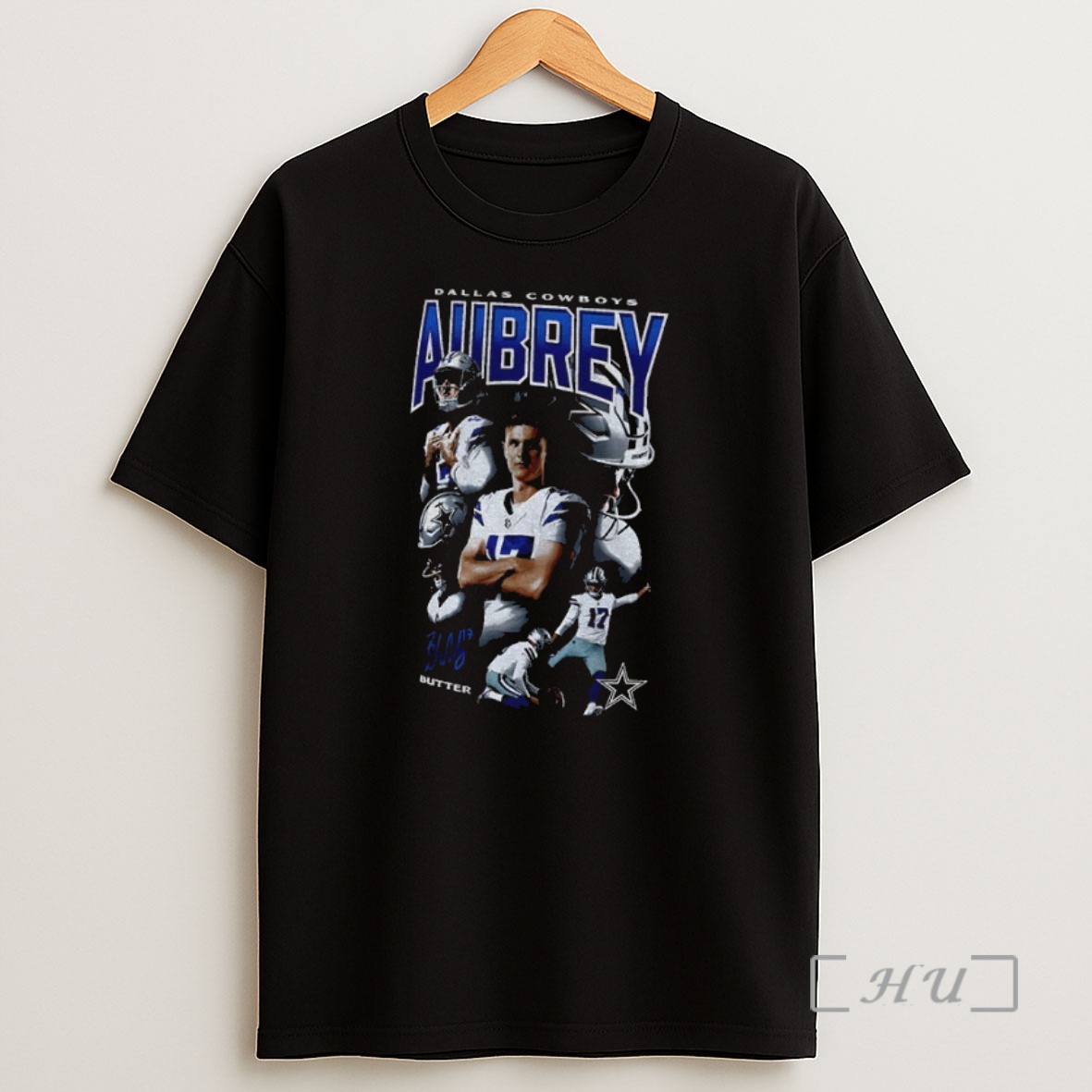 Officials Brandon Aubrey Butter 17 Dallas Cowboys Nfl Football Signature Graphic Premium Shirt Sweatshirt Tee