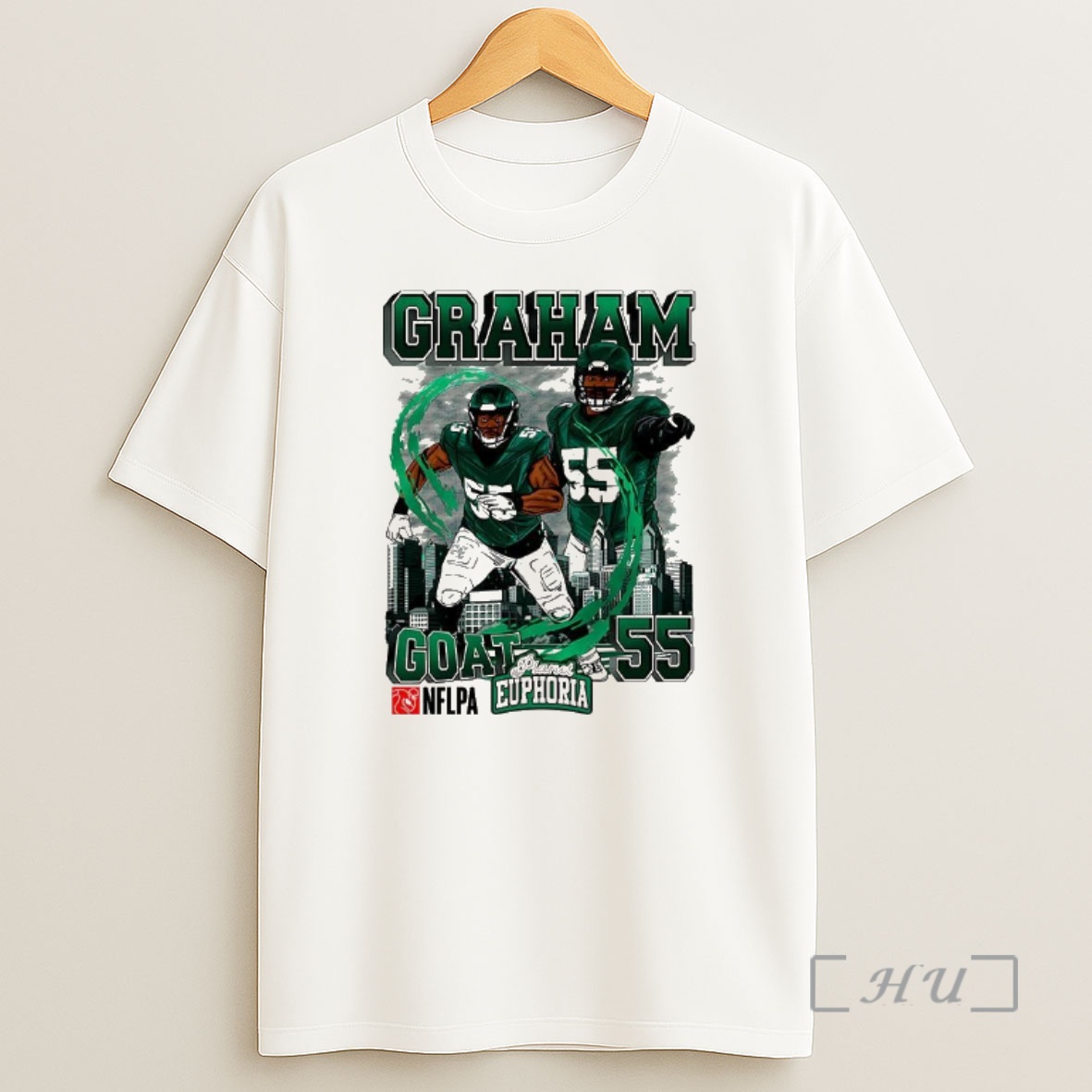 Officials Brandon Graham Philadelphia Eagles Football Number 55 Skyline Cartoon Premium Shirt Sweatshirt Tee