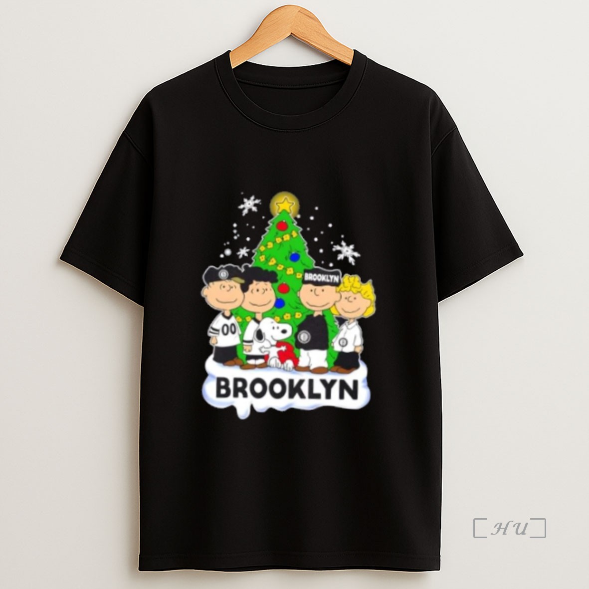 Officials Brooklyn Nets X Peanuts Snoopy And Friends Christmas Tree Premium Shirt Sweatshirt Tee