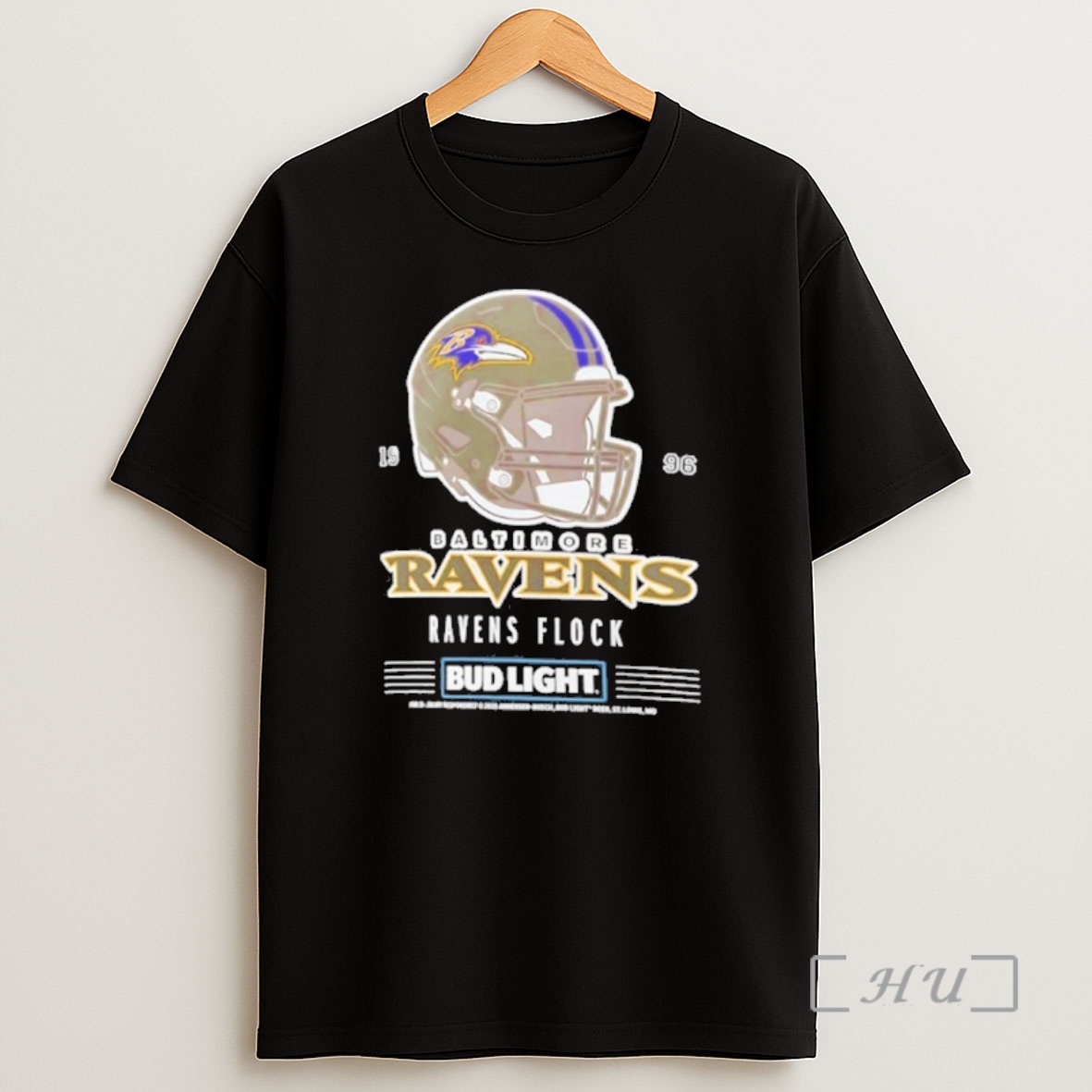 Officials Bud Light X Baltimore Ravens Ravens Flock Helmet Premium Shirt Sweatshirt Tee