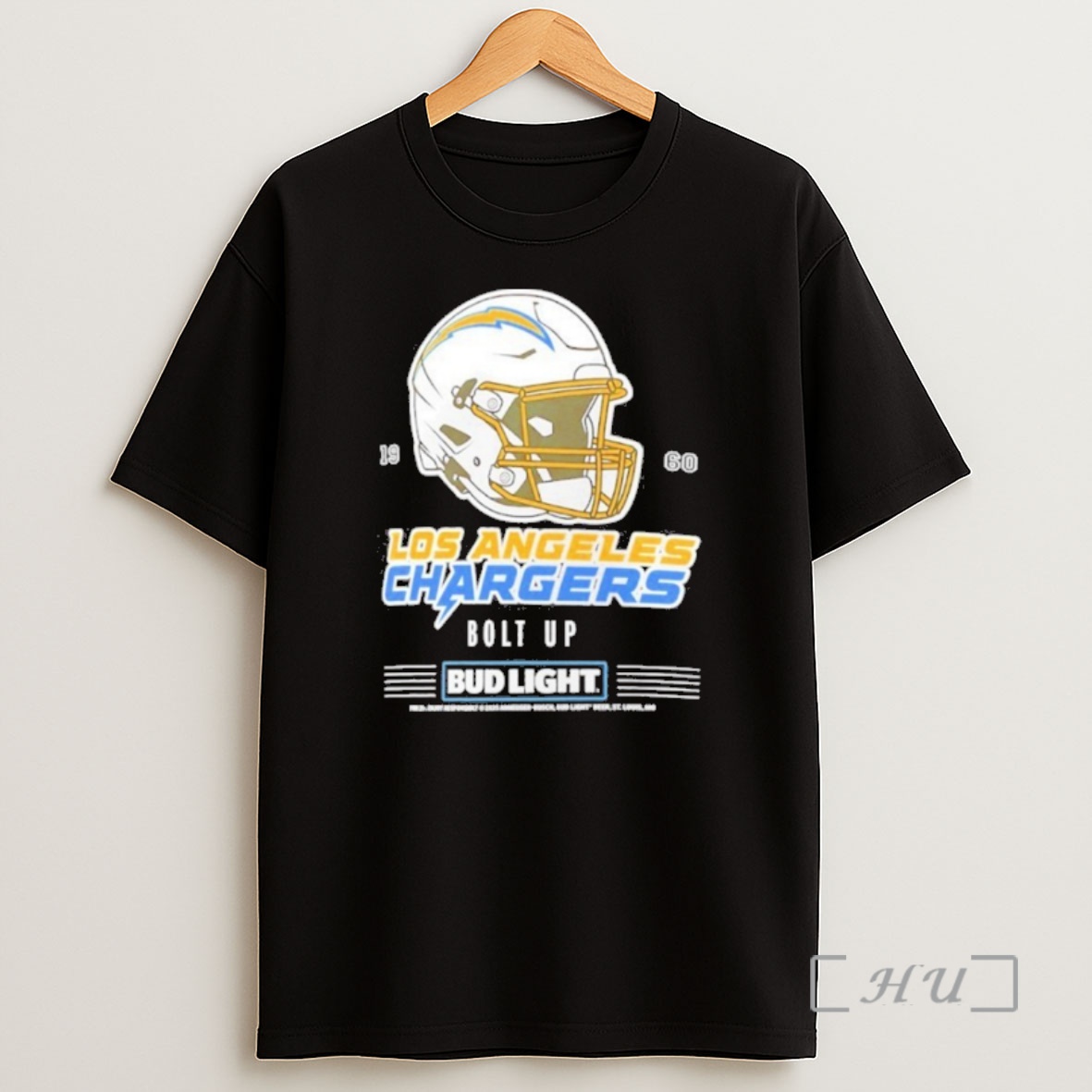 Officials Bud Light X Los Angeles Chargers Bolt Up Helmet Premium Shirt Sweatshirt Tee