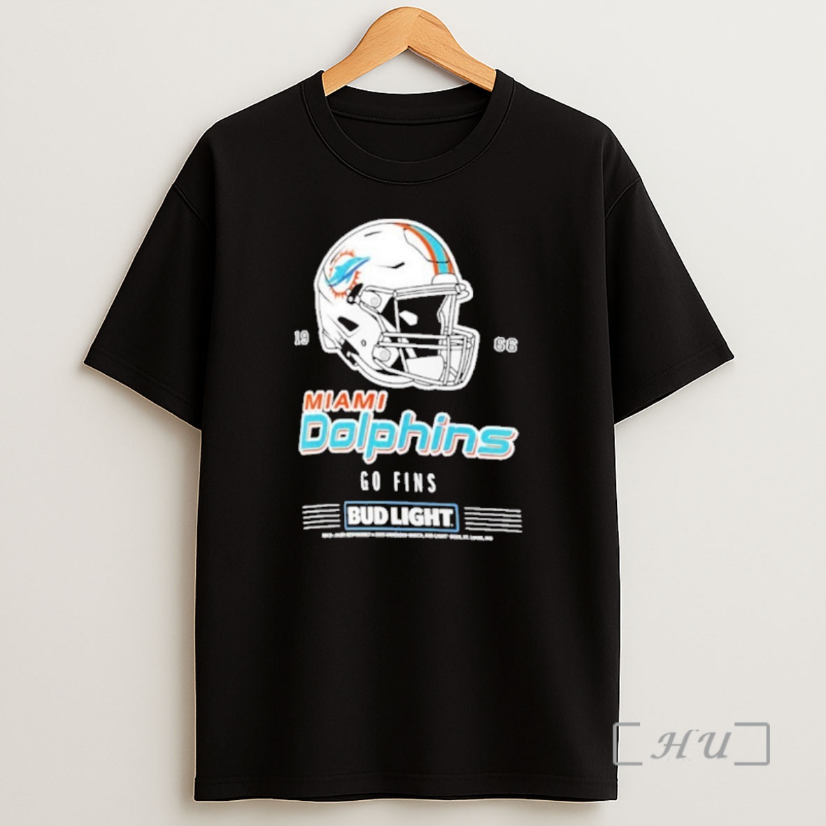 Officials Bud Light X Miami Dolphins Go Fins Helmet Premium Shirt Sweatshirt Tee