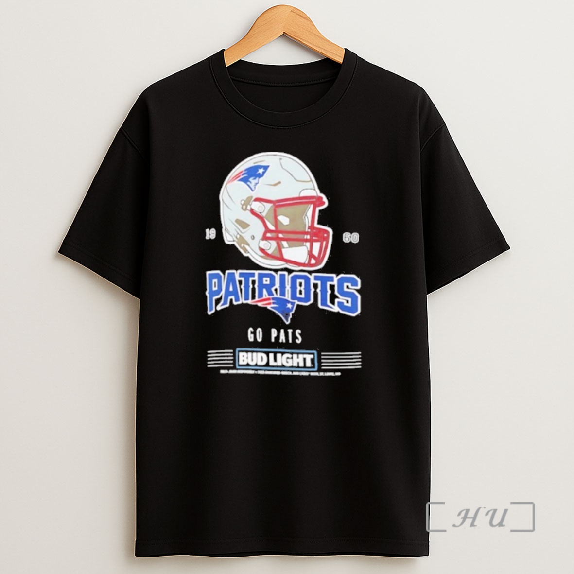Officials Bud Light X New England Patriots Go Pats Helmet Premium Shirt Sweatshirt Tee