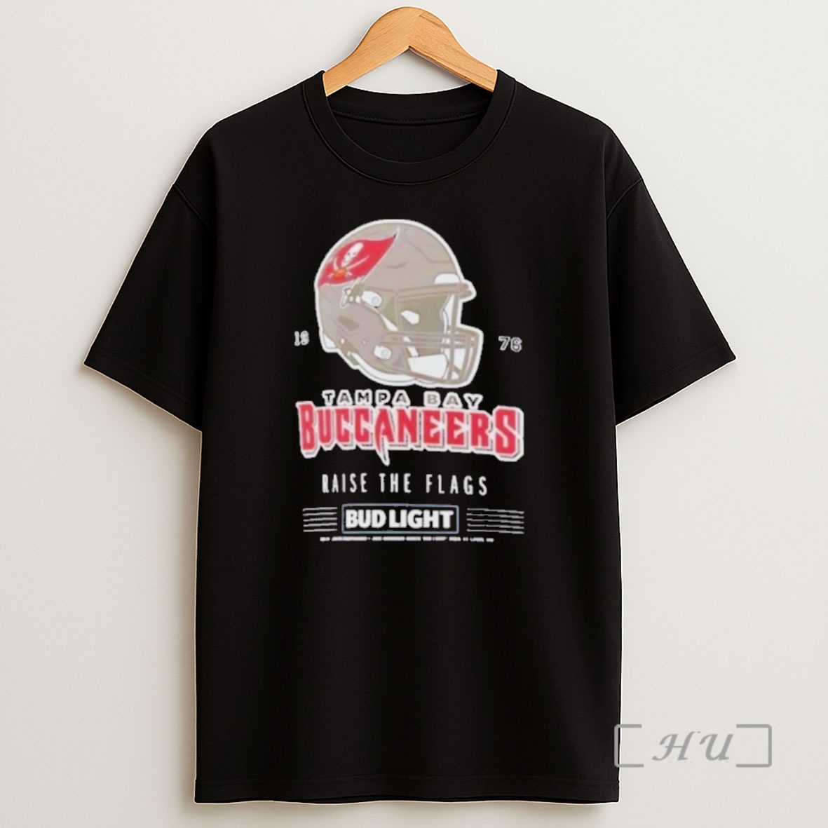 Officials Bud Light X Tampa Bay Buccaneers Raise The Flags Helmet Premium Shirt Sweatshirt Tee