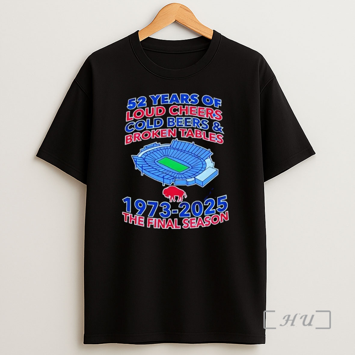 Officials Buffalo Bills 52 Years Of Loud Cheers Cold Beers And Broken Tables Premium Shirt Sweatshirt Tee