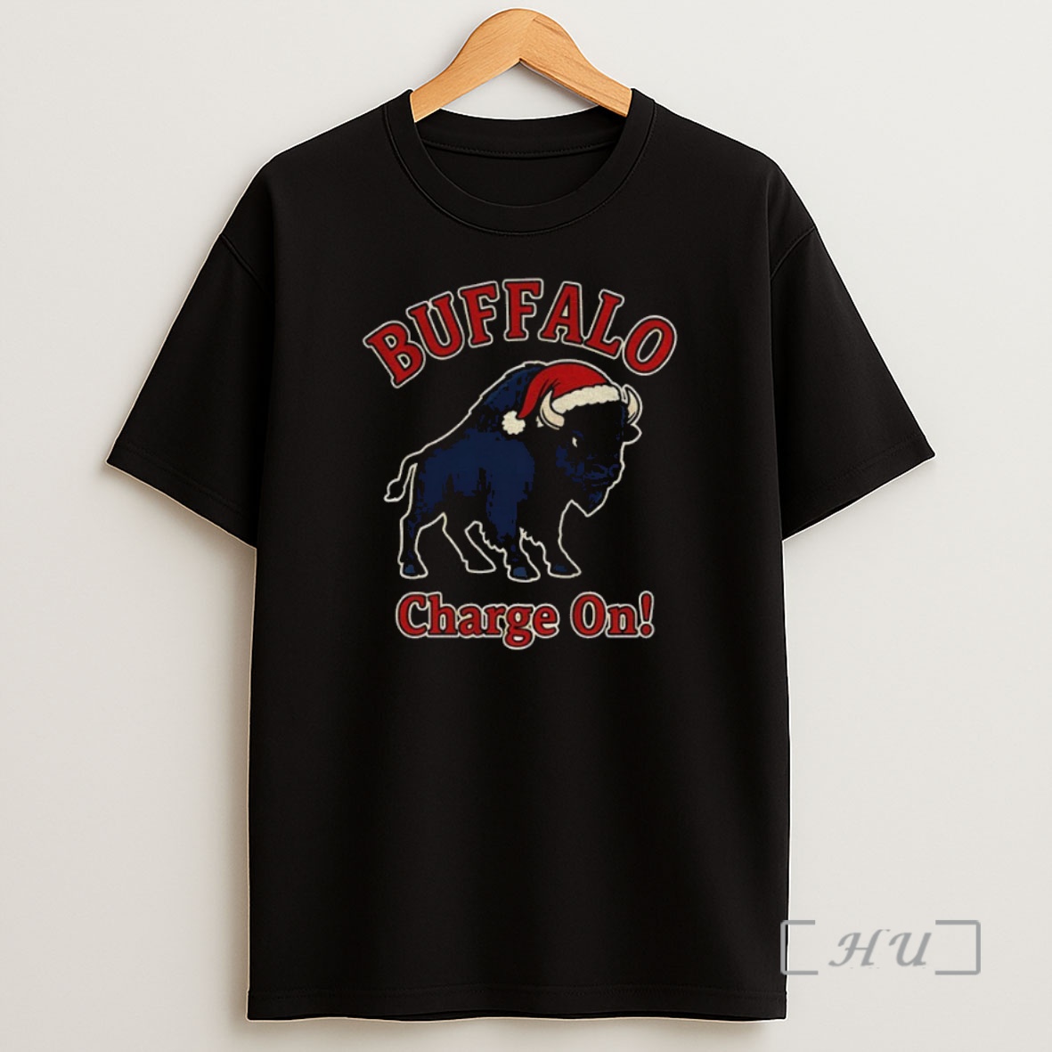 Officials Buffalo Bills Football Mascot Santa Hat Charge On Merry Christmas Premium Shirt Sweatshirt Tee