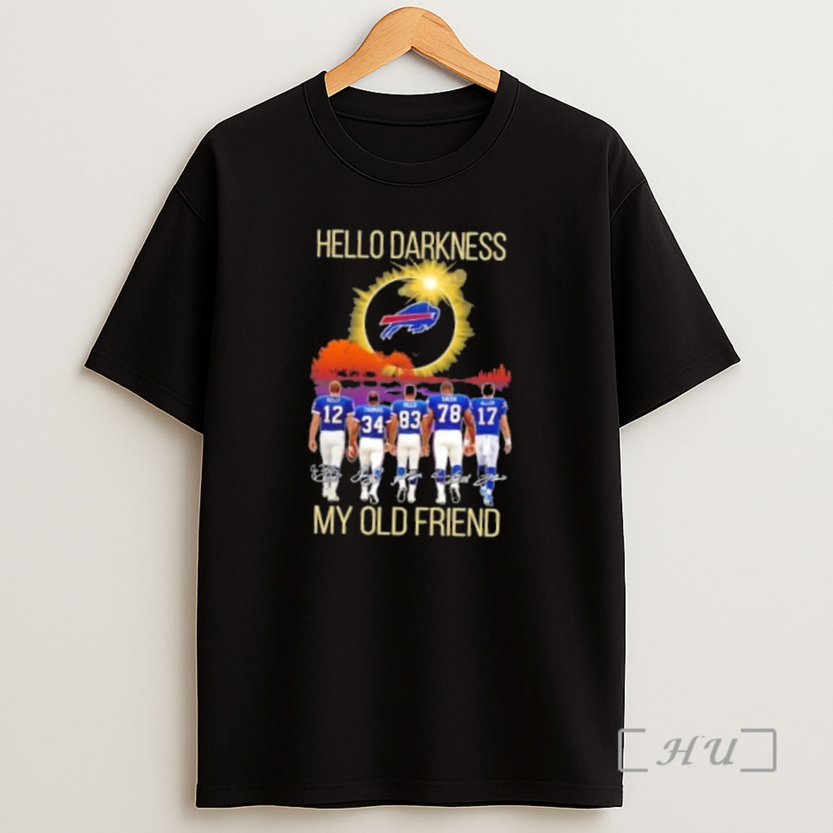 Officials Buffalo Bills Kelly And Legends Hello Darkness My Old Friend Signatures Premium Shirt Sweatshirt Tee