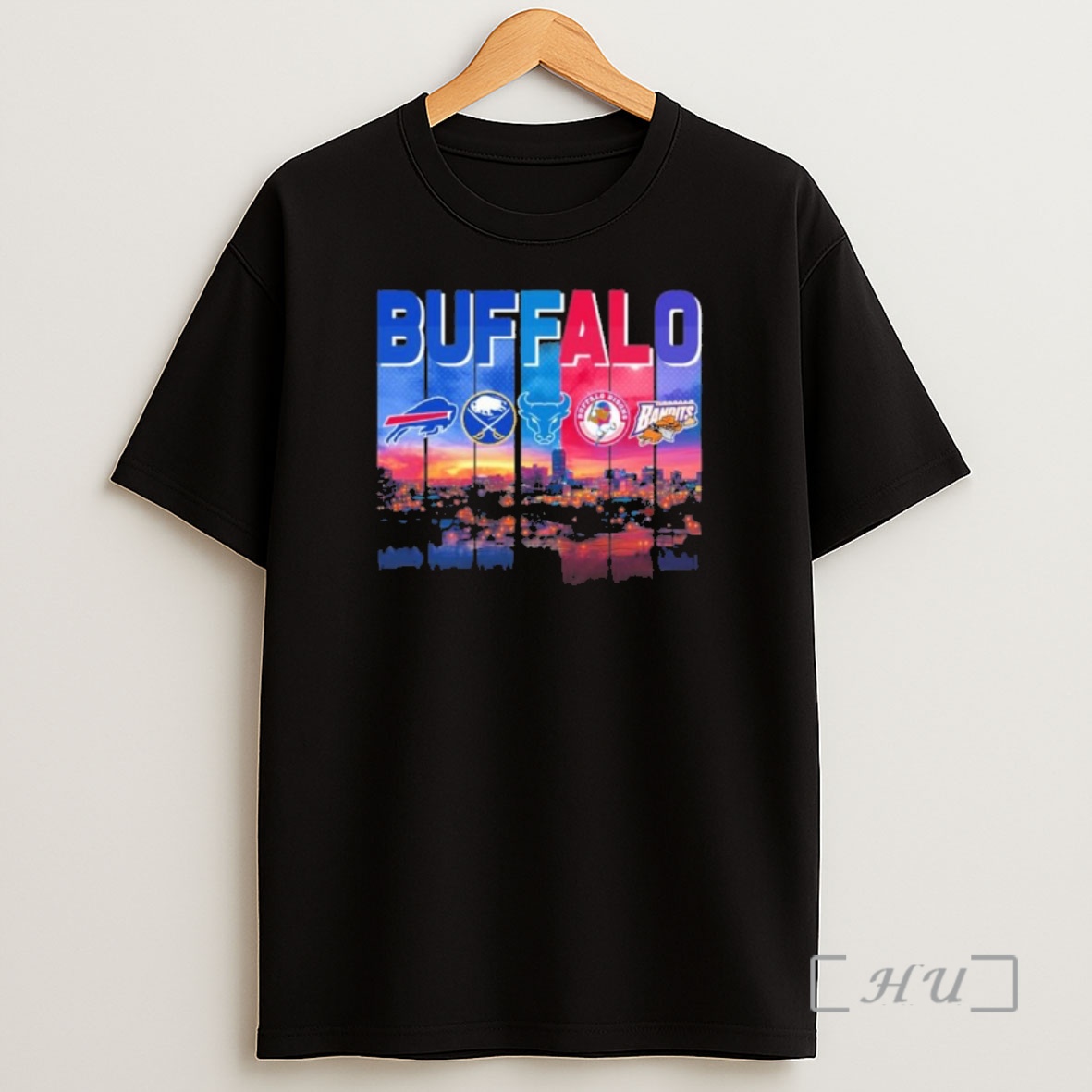 Officials Buffalo Sports Teams Logo 2025 Retro Skyline Premium Shirt Sweatshirt Tee