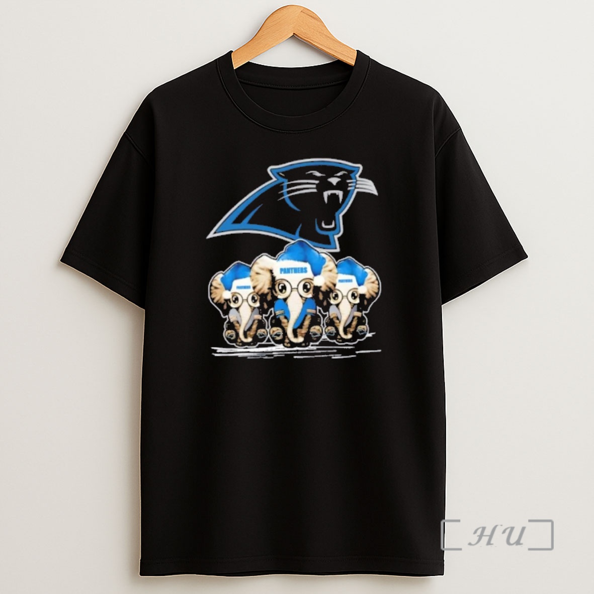 Officials Carolina Panthers X Elephants Santa Hat Merry Christmas Premium Shirt Sweatshirt Tee