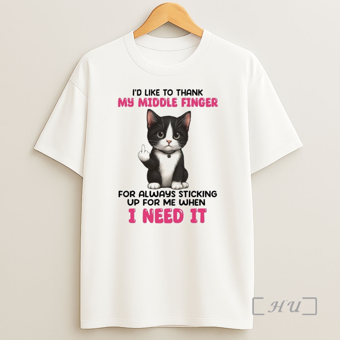 Officials Cat Id Like To Thank My Middle Finger For Always Sticking Up I Need It Premium Shirt Sweatshirt Tee