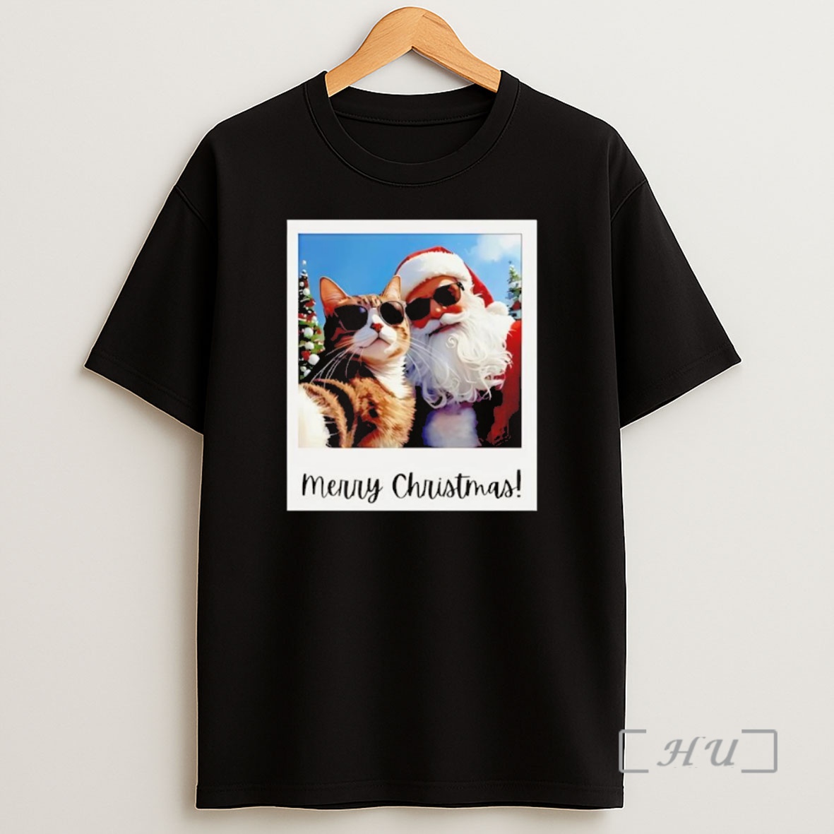 Officials Cat Santa Selfie Christmas Photo Black Premium Shirt Sweatshirt Tee